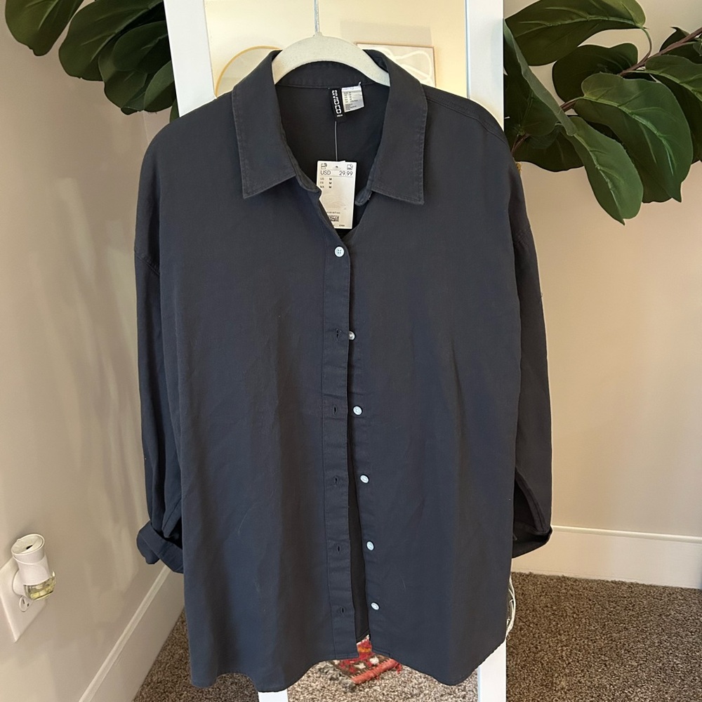 H&M Dark Gray Button Down Shirt
